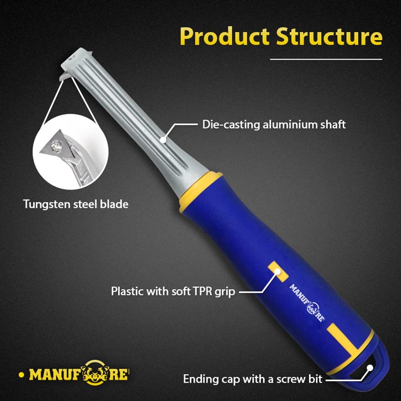 MANUFORE Paint Scraper with 2 Inch Double-edged Tungsten Steel Carbide Scraper for removing paint, glue, grout - Image 3